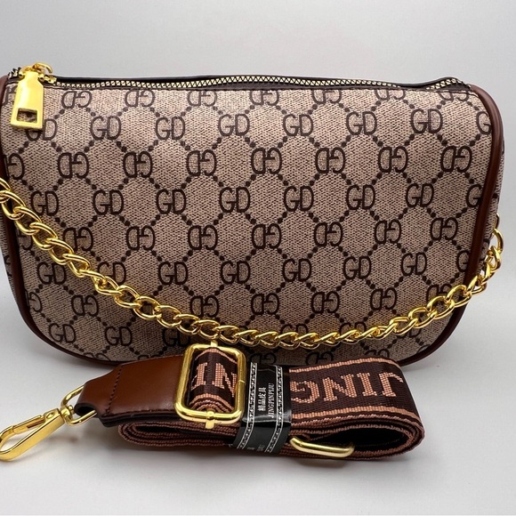 unbranded Handbags - Designer Brown Mini Bag with Gold Accents